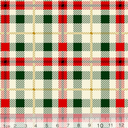 Tecido Tricoline Natal - Xadrez Classe Natalino - 100% Algodão - Largura 1,50m