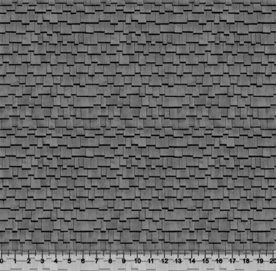 Tecido Tricoline Textura Telhas - Preto - 100% Algodão - Largura: 1,50m 