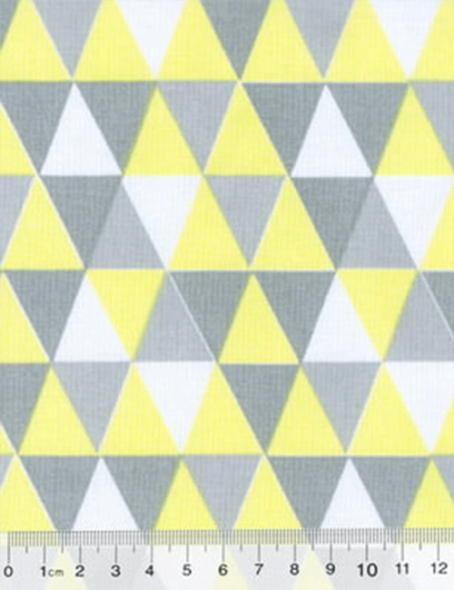 Tecido Tricoline Triangulo Geométricos - Amarelo - 100% Algodão - Largura 1,50m