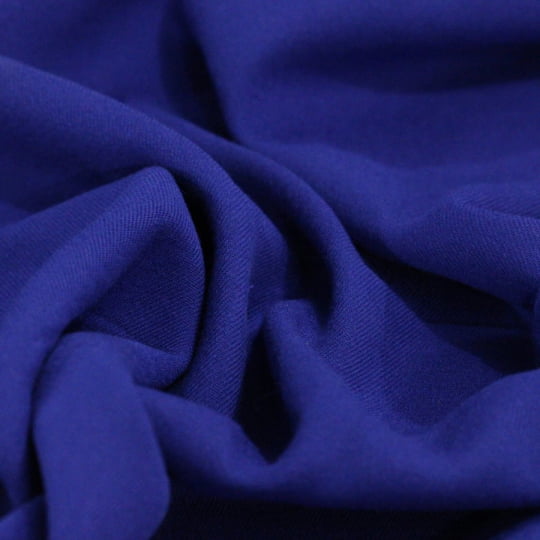 Tecido Viscose Lisa Sarjada Premium - Azul Royal - 100% Viscose - Largura 1,45m