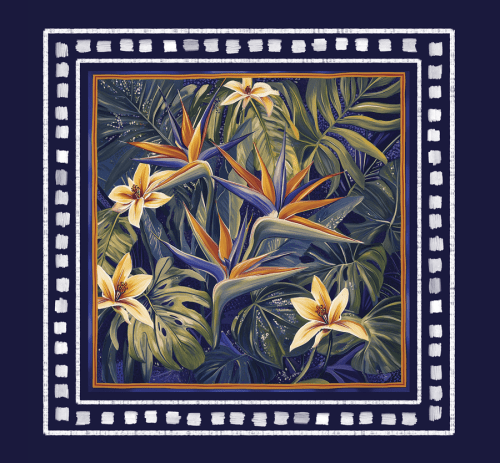 Tecido Viscose para Canga - Floresta Tropical - 100% Viscose - 1,30m x 1,40m
