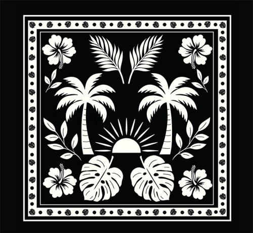 Tecido Viscose para Canga - Noite Tropical - 100% Viscose - 1,30m x 1,40m Tecido Viscose para Canga - Noite Tropical - 100% Viscose - 1,30m x 1,40m