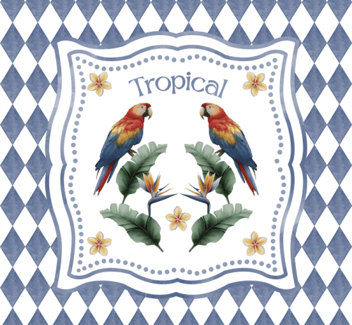 Tecido Viscose para Canga - Royal Araras - 100% Viscose - 1,30m x 1,40m