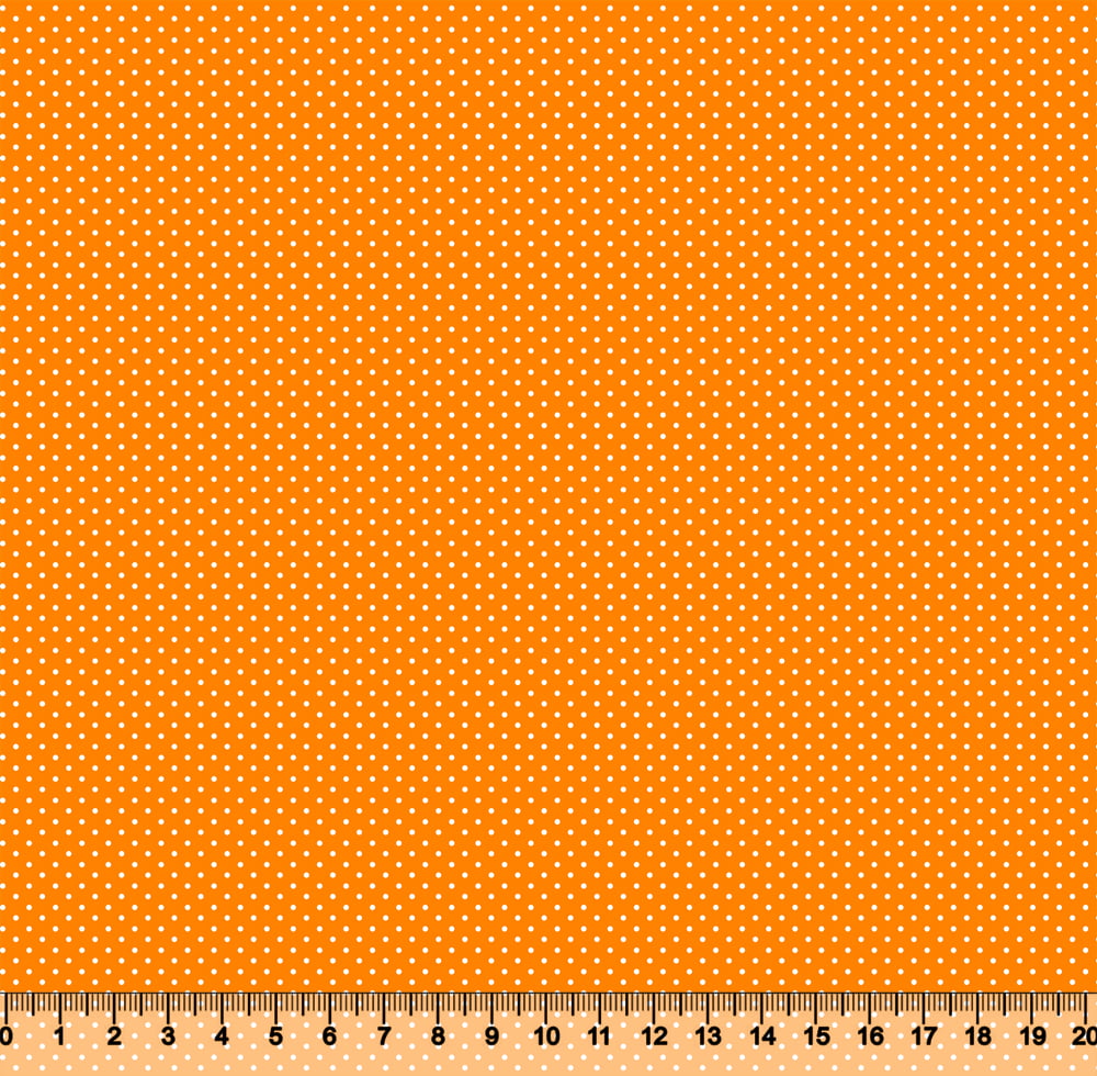 Tecido Tricoline Coleção Composê Ideal Abóbora - Poazinho - 100% Algodão - Largura 1,50m