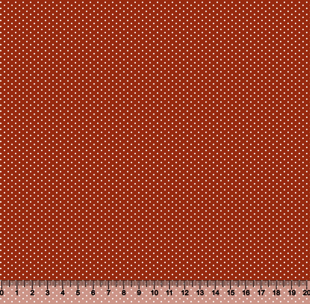 Tecido Tricoline Coleção Composê Ideal Barro - Poazinho - 100% Algodão - Largura 1,50m