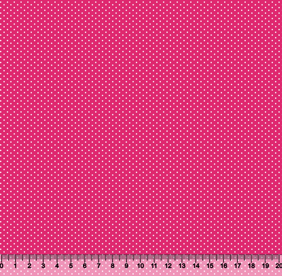 Tecido Tricoline Coleção Composê Ideal Hot Pink - Poazinho - 100% Algodão - Largura 1,50m