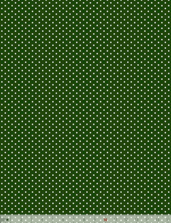 Tecido Tricoline Coleção Composê Ideal New Verde Amazônia - Poazinho - 100% Algodão - Largura 1,50m