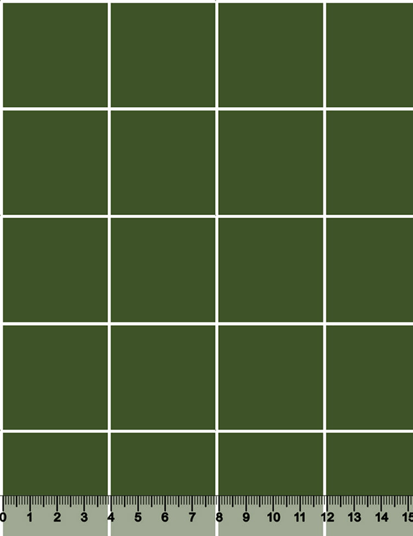 Tecido Tricoline Coleção Composê Ideal Verde Amazônia - Grid Square - Listra Branca - 100% Algodão - Largura 1,50m