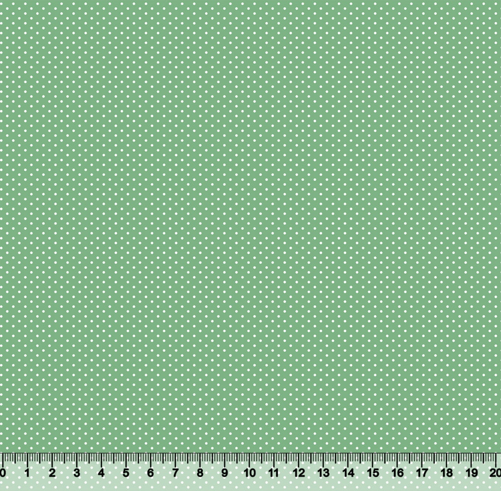 Tecido Tricoline Coleção Composê Ideal Verde Jade - Poazinho - 100% Algodão - Largura 1,50m