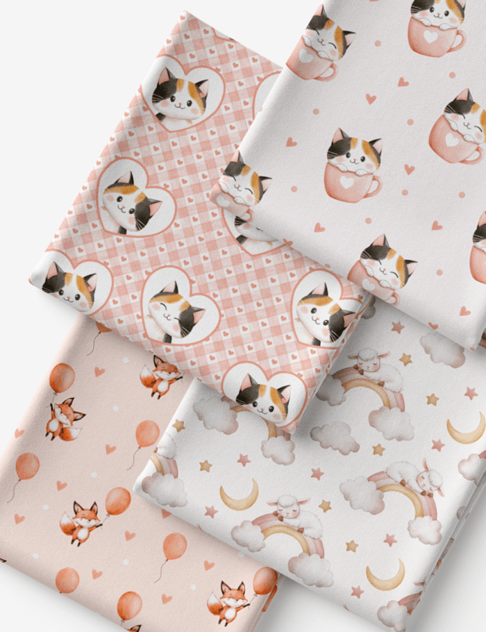 Kit Amarradinho de Tricoline - Kit 04 (4 Cortes de 45 a 50 cm x 70 cm) - Tricoline 100% Algodão