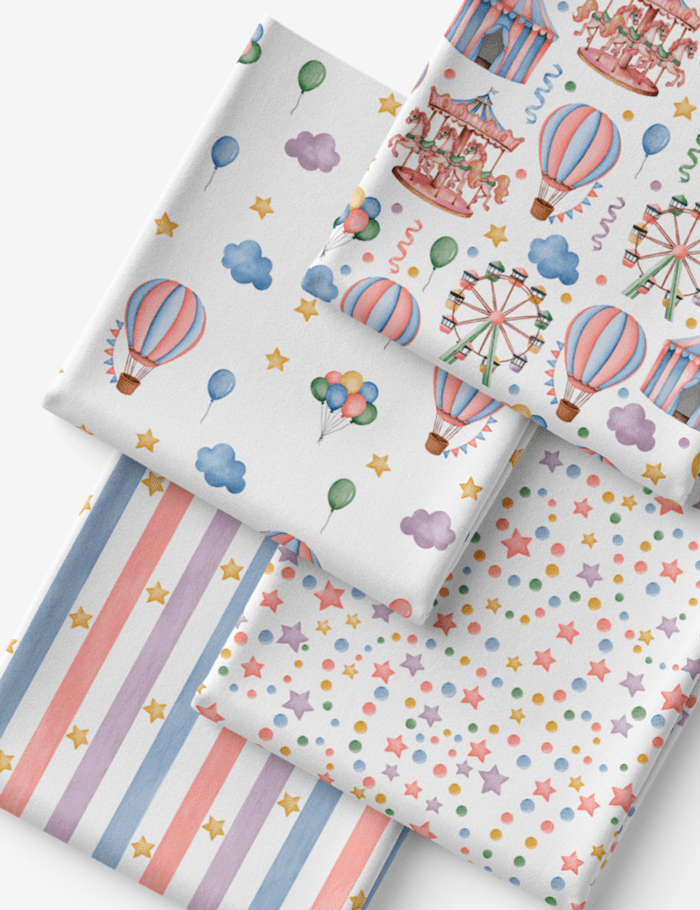 Kit Amarradinho de Tricoline - Kit 11 (4 Cortes de 45 a 50 cm x 70 cm) - Tricoline 100% Algodão
