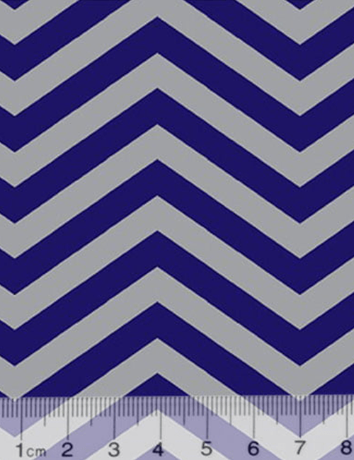 Tecido Tricoline Alg. Chevron Dallas - Azul Marinho - 100% Algodão - Largura 1,45m