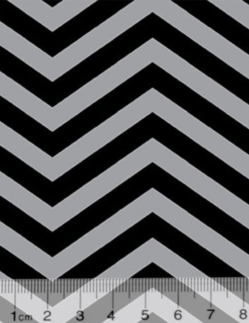 Tecido Tricoline Alg. Chevron Dallas - Preto - 100% Algodão - Largura 1,45m