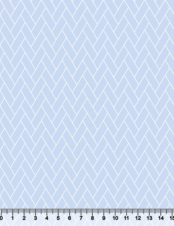 Tecido Tricoline Coleção Composê Ideal Azul Claro - Tijolinho - 100% Algodão - Largura 1,50m