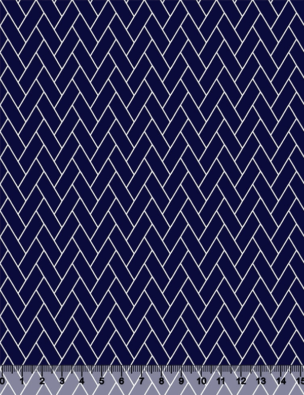 Tecido Tricoline Coleção Composê Ideal Azul Marinho - Tijolinhos - 100% Algodão - Largura 1,50m    
