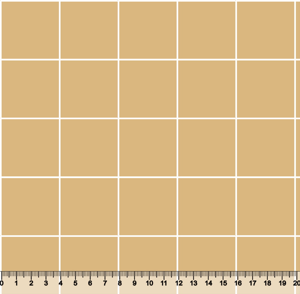 Tecido Tricoline Coleção Composê Ideal Caramelo - Grid Square - Listra Branca - 100% Algodão - Largura 1,50m
