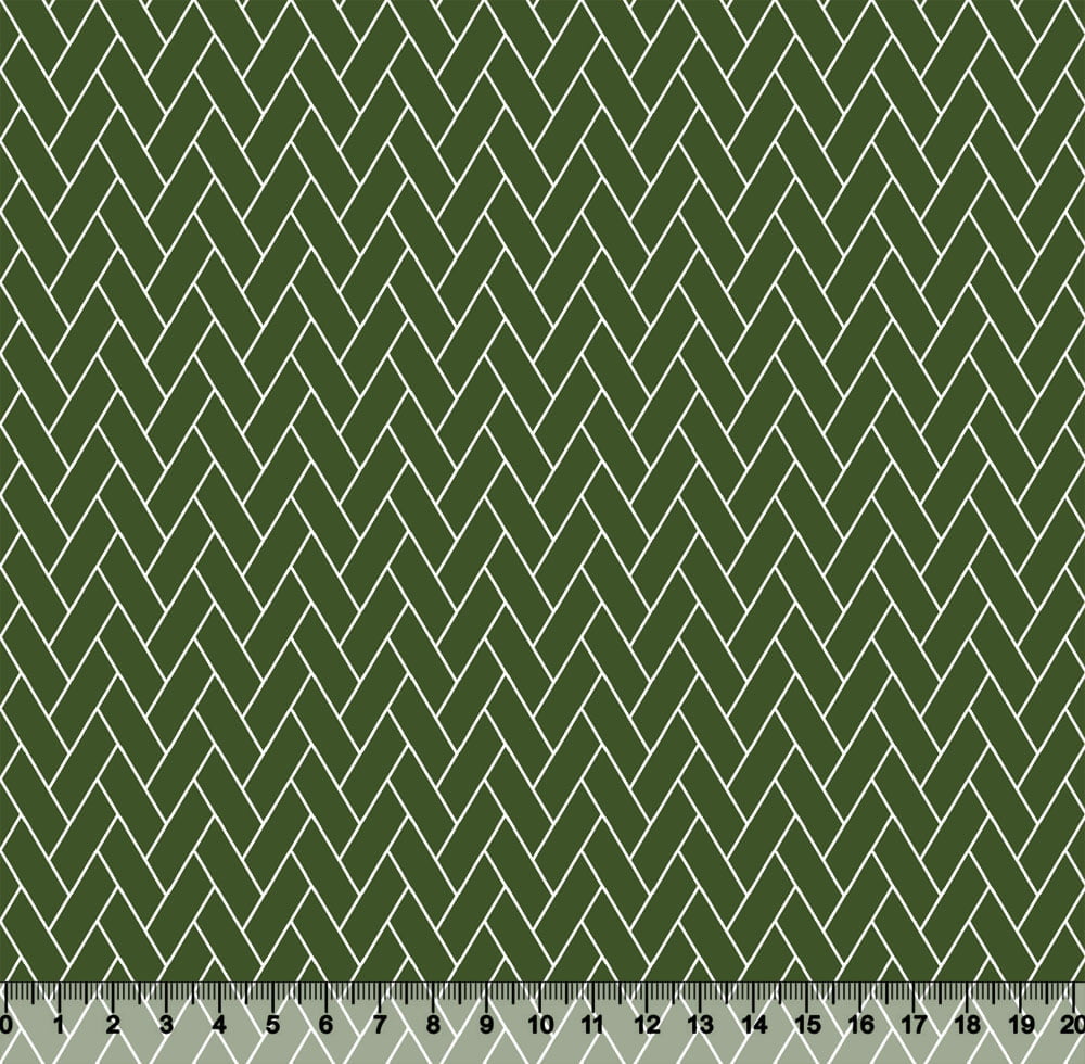 Tecido Tricoline Coleção Composê Ideal Verde Amazônia - Tijolinho - 100% Algodão - Largura 1,50m