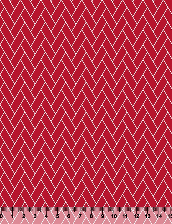 Tecido Tricoline Coleção Composê Ideal Vermelho - Tijolinhos - 100% Algodão - Largura 1,50m  