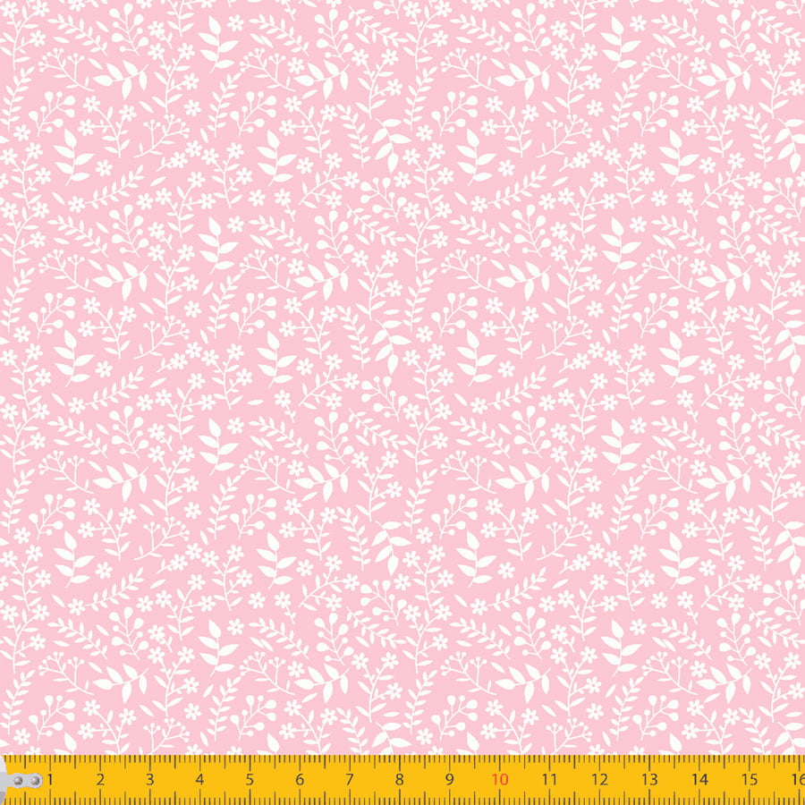 Tecido Tricoline Coleção Florescer - Rosa Claro - 100% Algodão - Largura: 1,50m