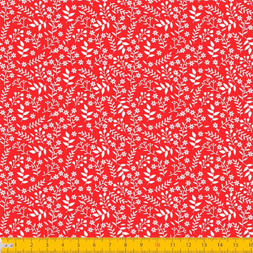 Tecido Tricoline Coleção Florescer - Vermelho - 100% Algodão - Largura: 1,50m