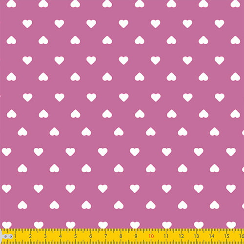 Tecido Tricoline Coleção Mini Corações - Rosa Pink - 100% Algodão - Largura: 1,50m