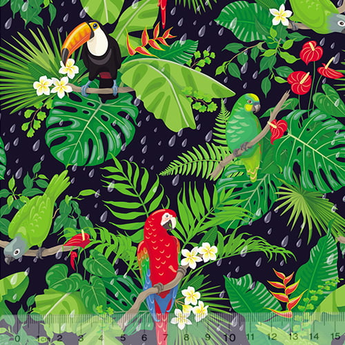 Tecido Tricoline Especial Tropical Rain
