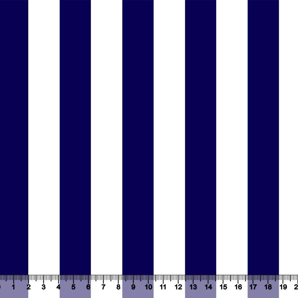 Tecido Tricoline Estampado Listras XG - Azul Marinho - 100% Algodão - Largura: 1,50m 