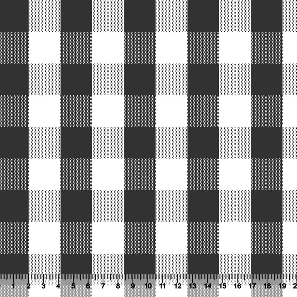 Tricoline Estampada Floral Fundo Xadrez 100% Algodão 1,50m Largura -  Variante 1 - JLM TECIDOS