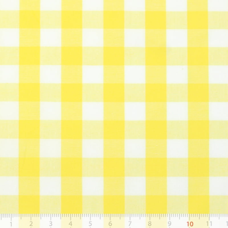 Tecido Tricoline Fio-Tinto Vichy Xadrez GG - Amarelo - 100% Algodão - Largura 1,50m