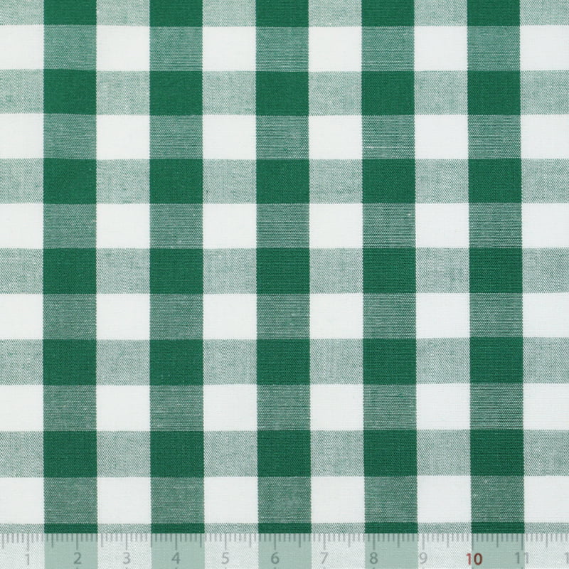 Tecido Tricoline Fio-Tinto Vichy Xadrez GG - Verde Bandeira - 100% Algodão - Largura 1,50m