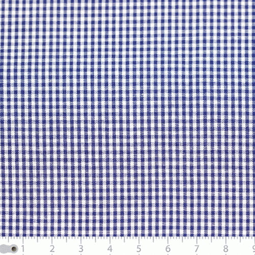 Tecido Tricoline Fio-Tinto Vichy Xadrez P - Azul Marinho - 100% Algodão - Largura 1,50m