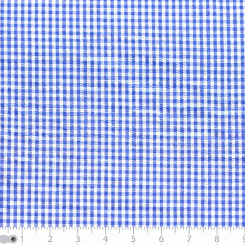 Tecido Tricoline Fio-Tinto Vichy Xadrez P - Azul Royal - 100% Algodão - Largura 1,50m