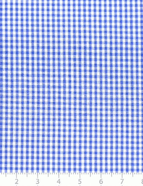 Tecido Tricoline Fio-Tinto Vichy Xadrez P - Azul Royal - 100% Algodão - Largura 1,50m