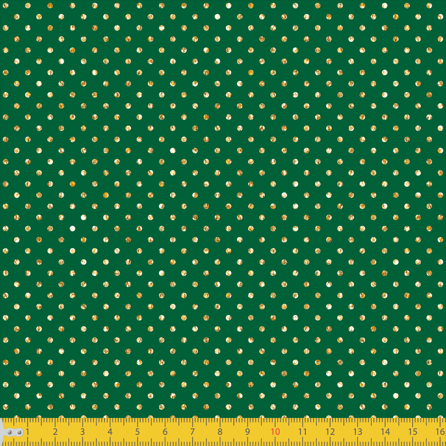 Tecido Tricoline Natal - Poá Verde c/ Dourado - 100% Algodão - Largura: 1,50m