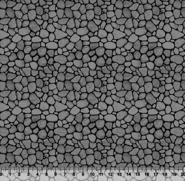 Tecido Tricoline Textura Pedras - Preto - 100% Algodão - Largura: 1,50m