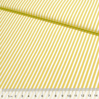Tecido Tricoline Fio-Tinto Listras M - Amarelo - 100% Algodão - Largura 1,50m