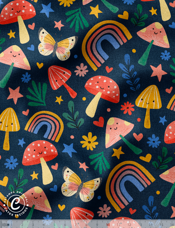 Tecido Viscose Especial Linha Colorful Catex - Jardim Colorê - 100% Viscose - Largura 1,50m