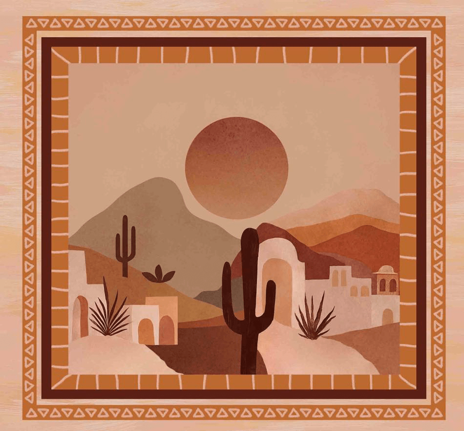 Tecido Viscose para Canga - Horizonte Nordestino - 100% Viscose - 1,30m x 1,40m